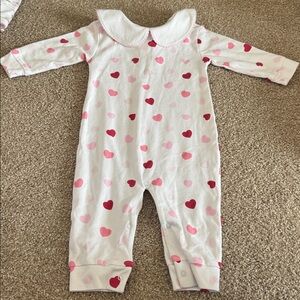 Little English Pink and Red Heart Footie